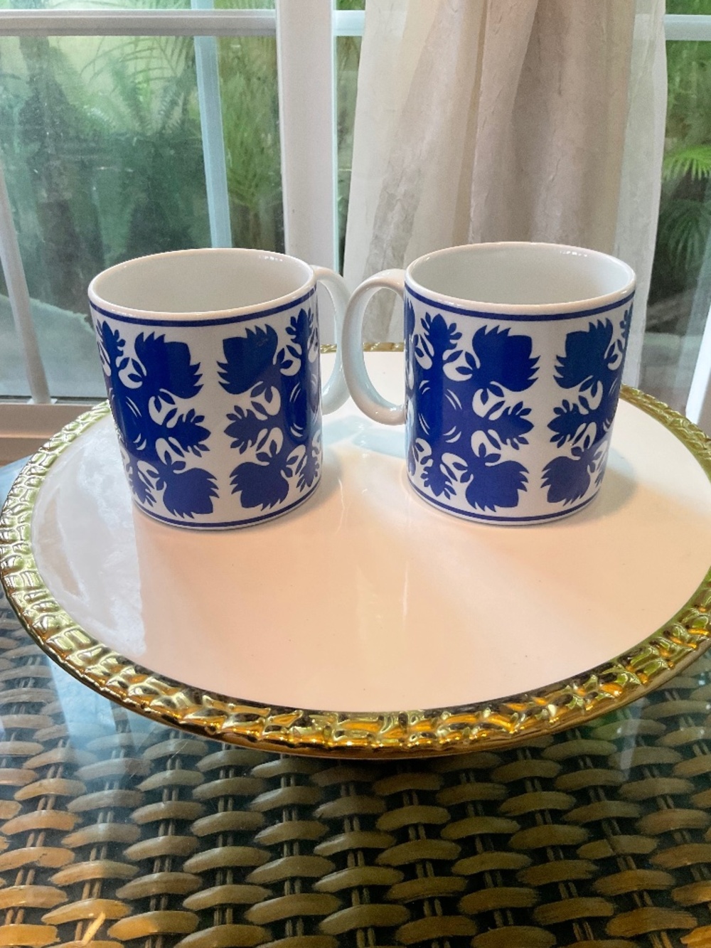 VTG 2 Island Heritage Blue & White Coffee Mugs